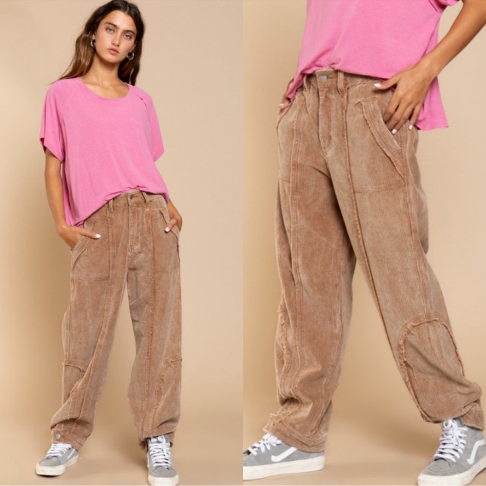 NWOT POL Corduroy Pants in Powder Caramel Size Large